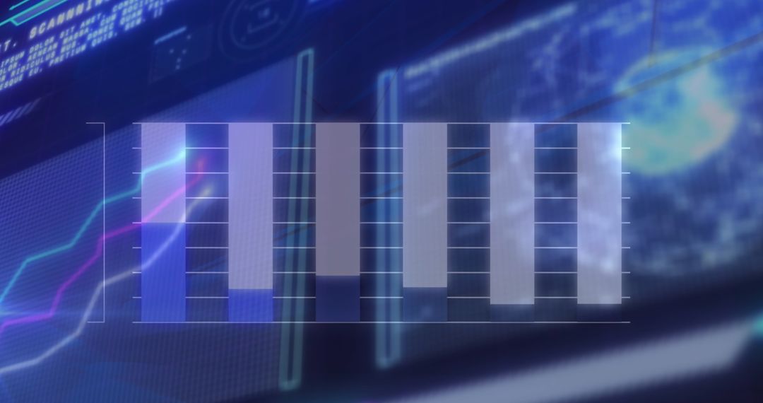 Digital Data Processing on Futuristic Interface Background