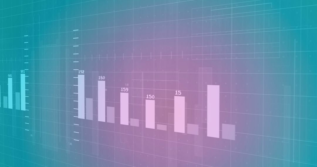 Futuristic Bar Chart Visualization in Digital Interface