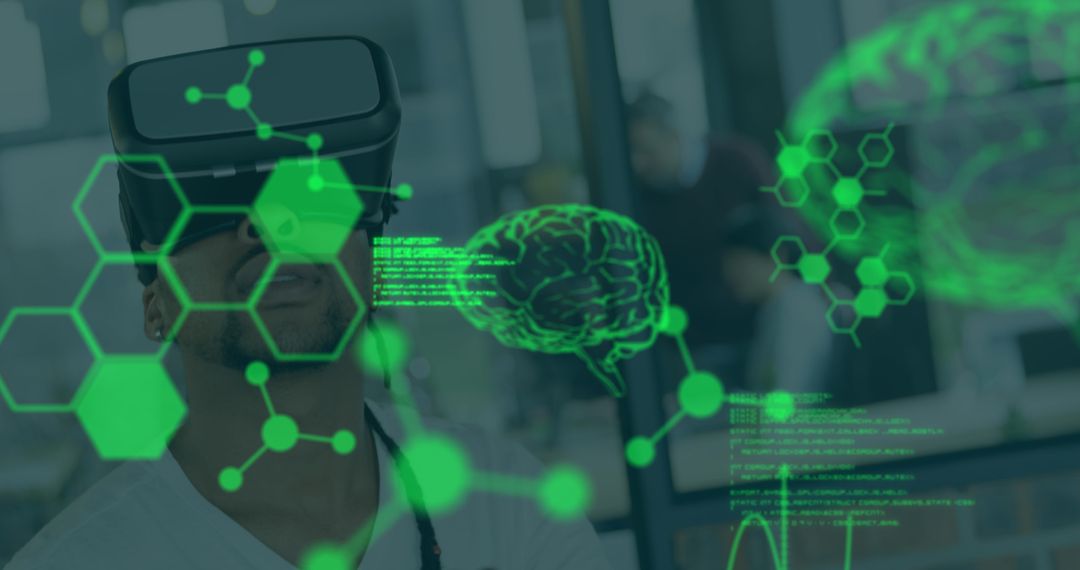 Futuristic Technology and VR Simulation in Modern Office