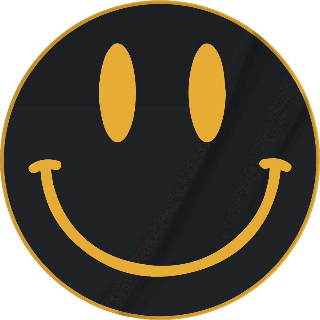 Elegant Gold Smile Icon with Transparent Background in Minimalist Style