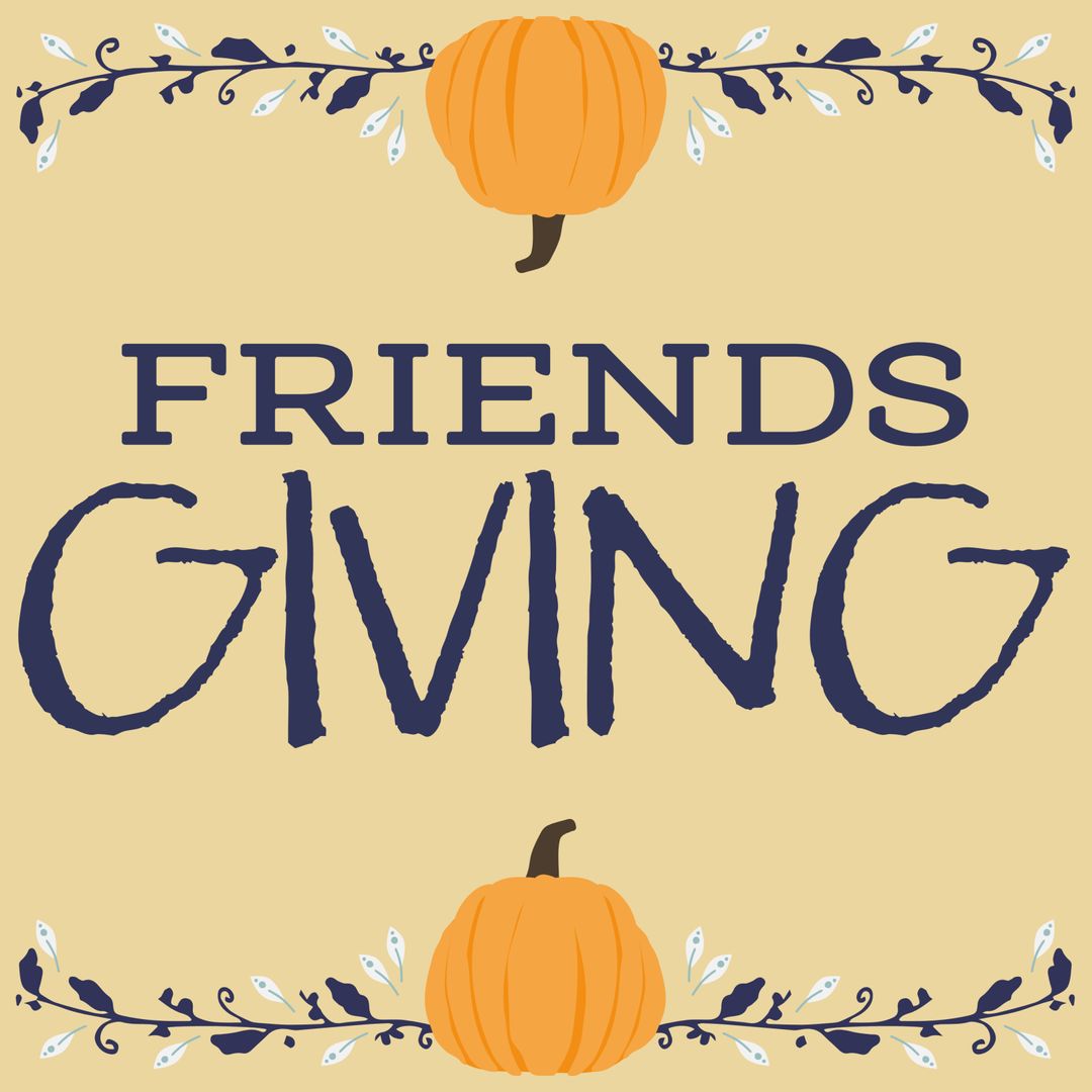 Festive Friendsgiving Invitation with Pumpkin Motif