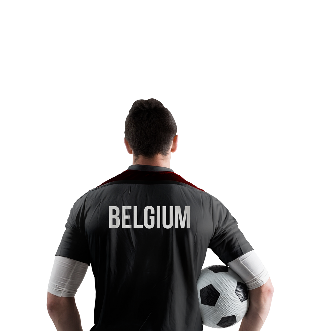 Transparent Belgium Soccer Player Holding Ball from Back View - Download Free Stock Images Pikwizard.com