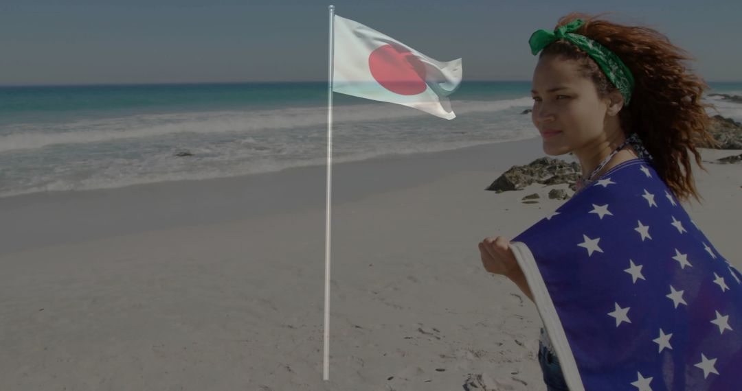 Seaside Serenity with Patriotic Motifs