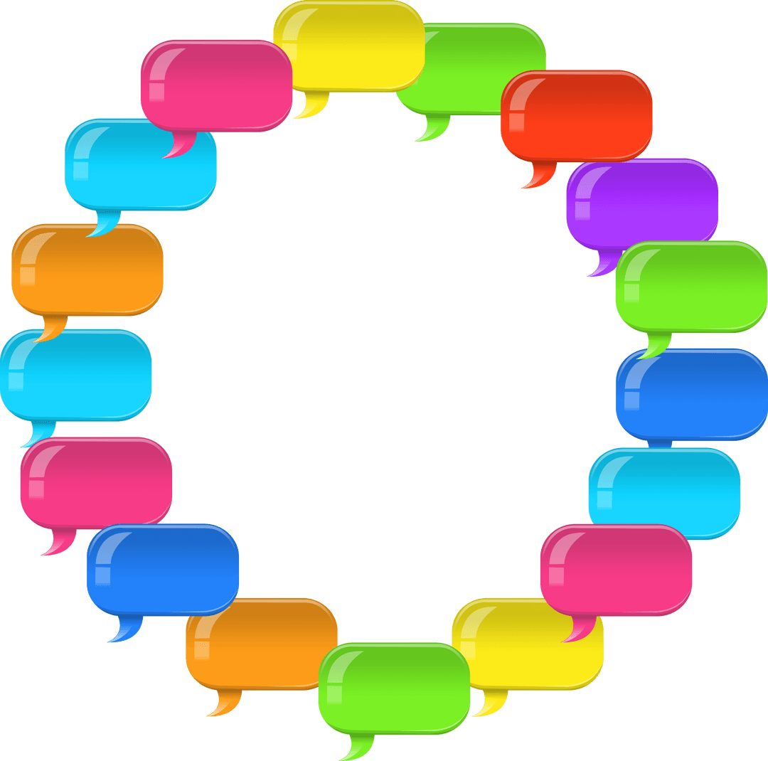 Transparent Colorful Speech Bubbles Forming Circle