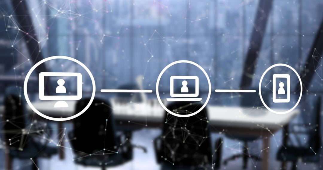 Digital Communication Interface Overlay in Modern Office