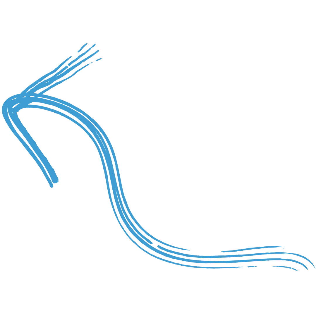 Twisting Blue Arrow on Transparent Background Guideways