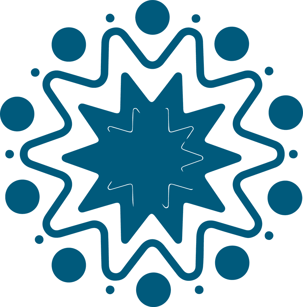 Geometric Starburst Icon with Spiky Rays on Transparent Background