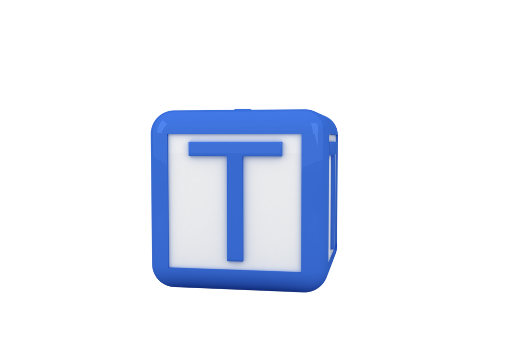 Blue Letter T on White and Blue Cube with Transparent Background - Download Free Stock Images Pikwizard.com