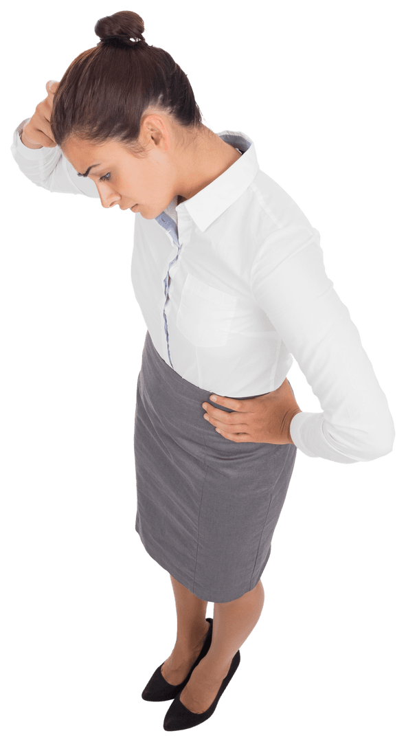 Transparent Caucasian Businesswoman Posing in Professional Attire