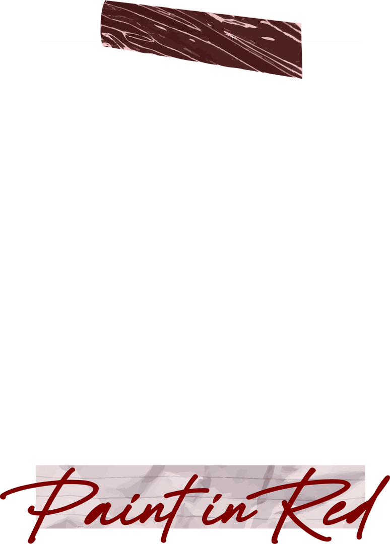 Minimalist Transparent Frame with Maroon Tape and Red Banner