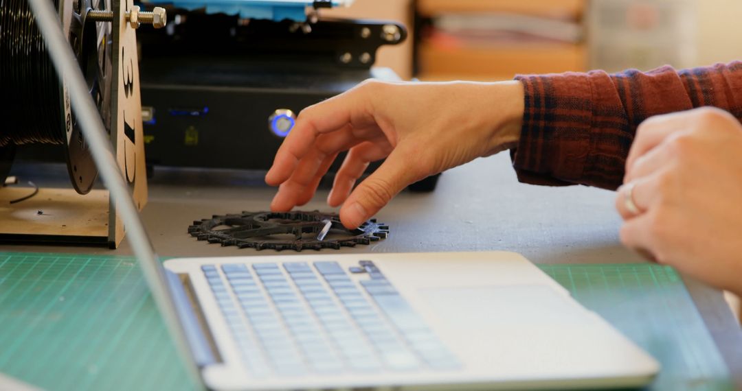 Engineer Using Laptop and 3D Printer for Design Prototype - Free Images, Stock Photos and Pictures on Pikwizard.com