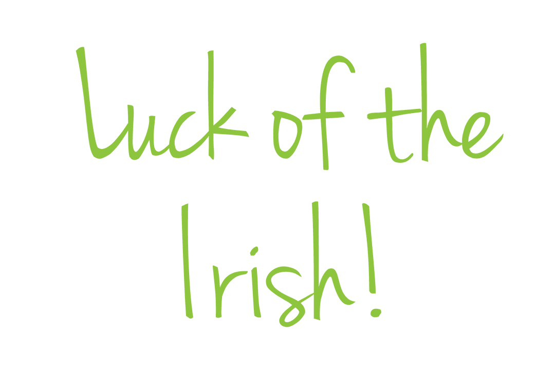 Luck of the Irish Transparent Green Text Illustration