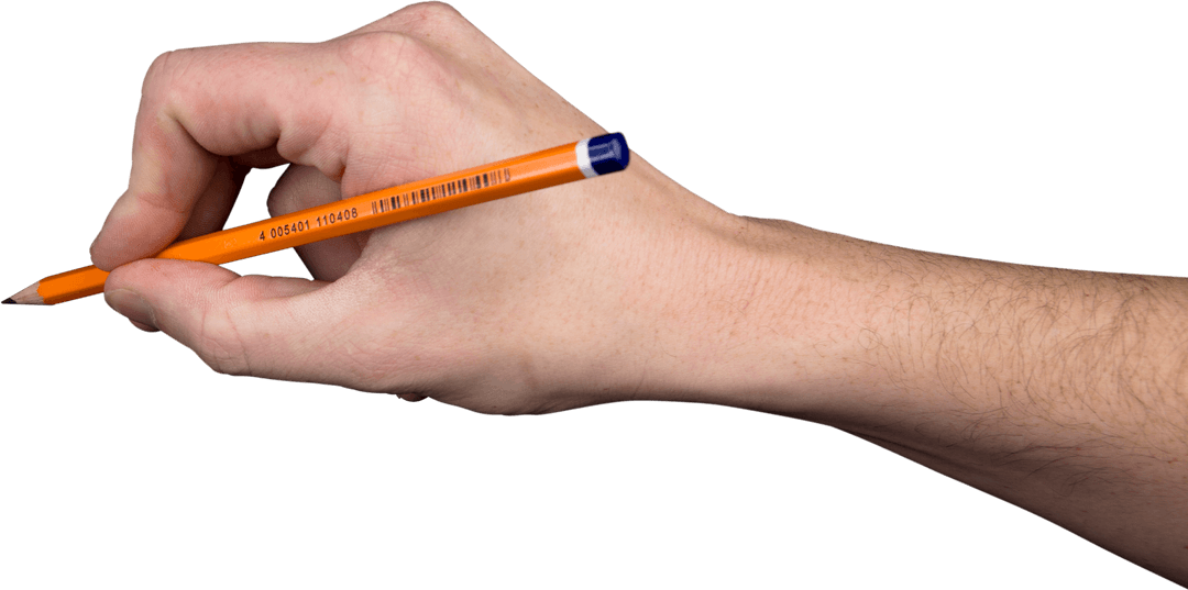 Hand translating ideas with bright yellow pencil on top layers