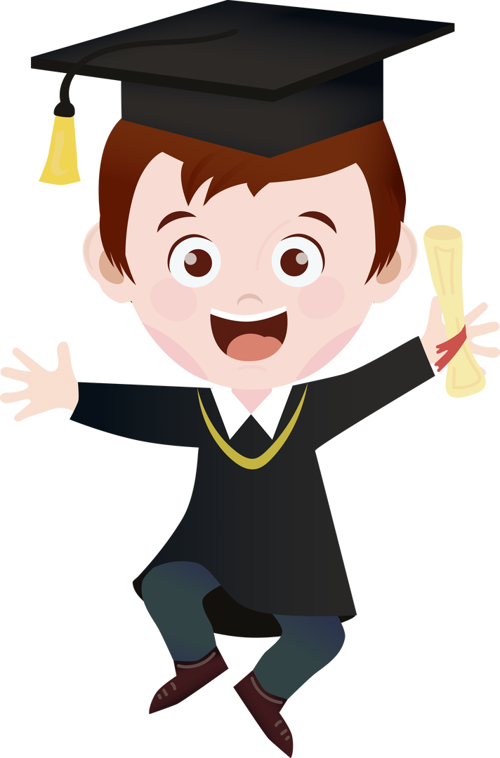 Happy Boy with Graduation Hat on Transparent Background Celebrating - Download Free Stock Images Pikwizard.com