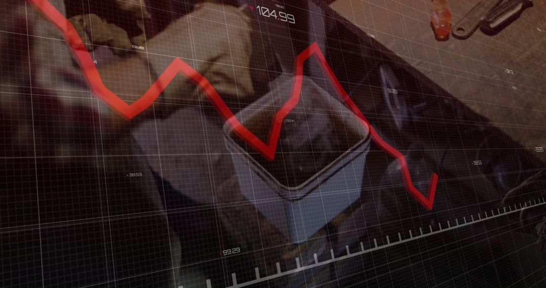Industrial Technician Analyzing Red Line Drop on Graph