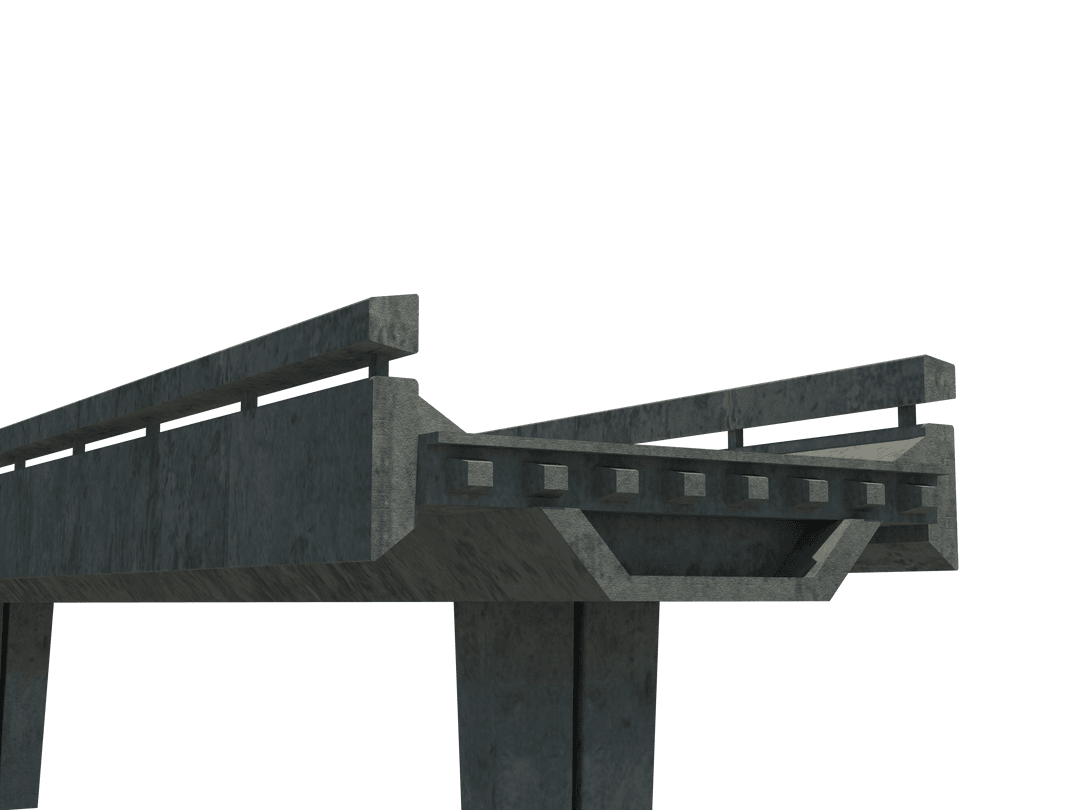 Transparent Concrete Bridge Structure Span Overhead View