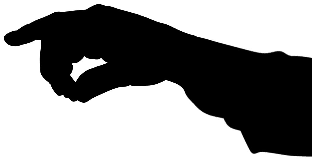 Silhouette of Hand Gesture on Transparent Background Concept