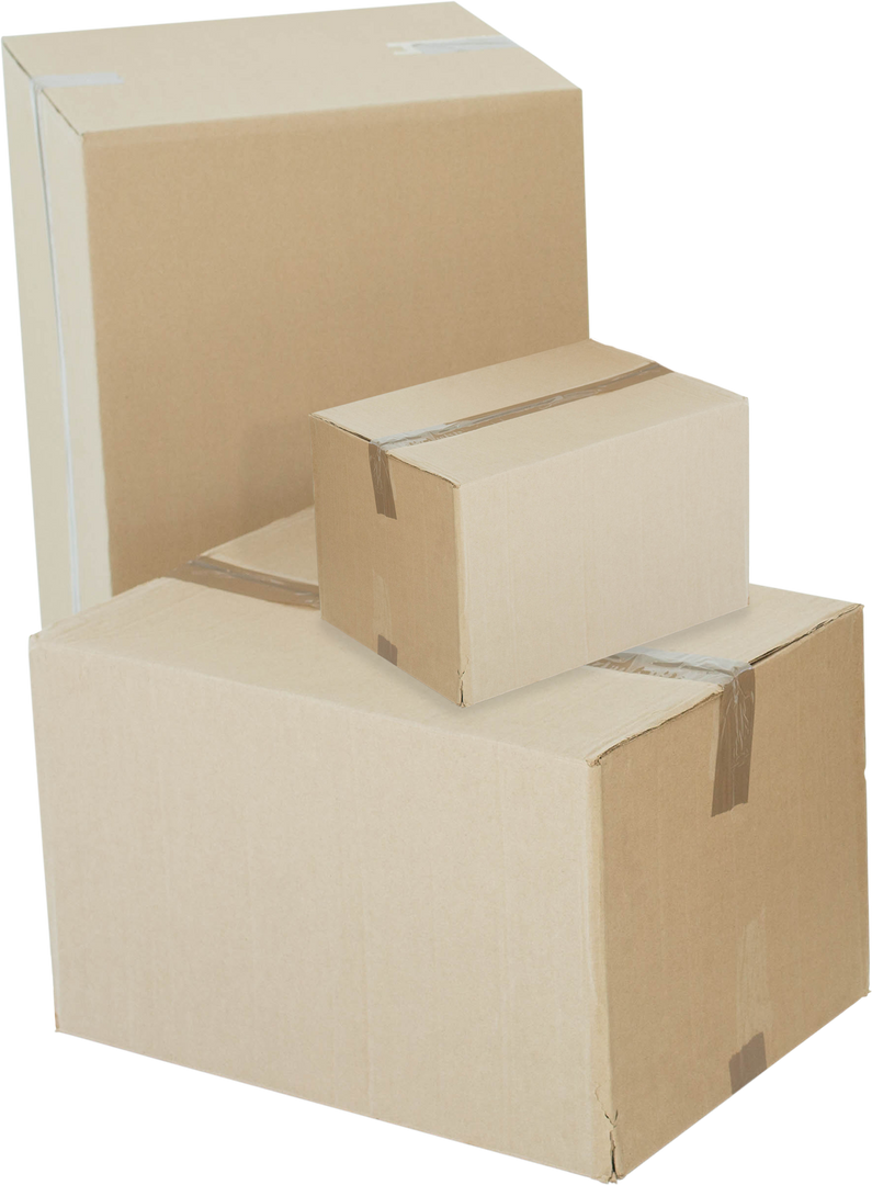 Pile of Three Packed Cardboard Boxes on Transparent Background - Download Free Stock Images Pikwizard.com