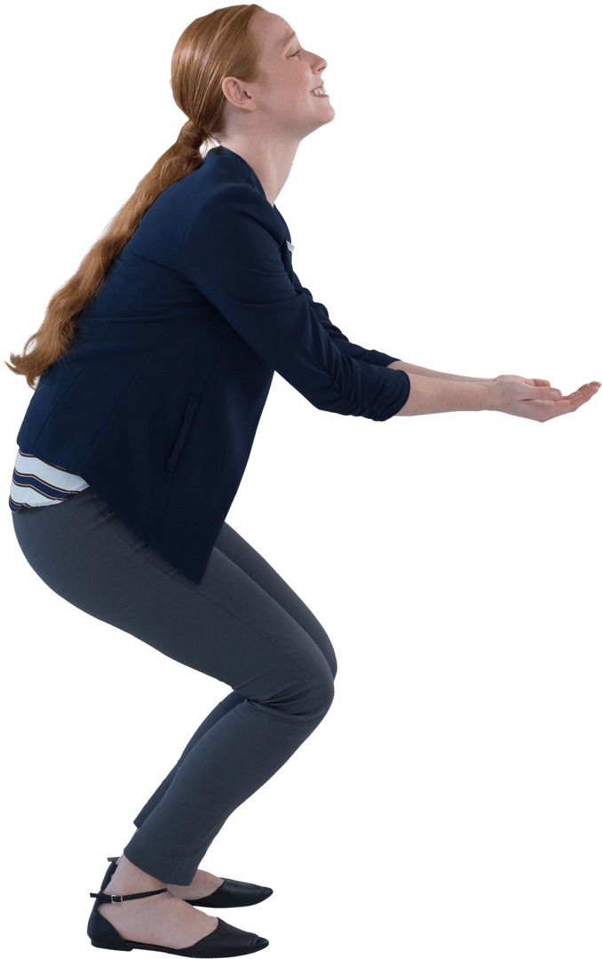 Woman Holding Transparent Object with Imagination