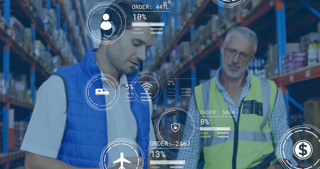 Warehouse Supervisors Discussing Logistics Data Analytics