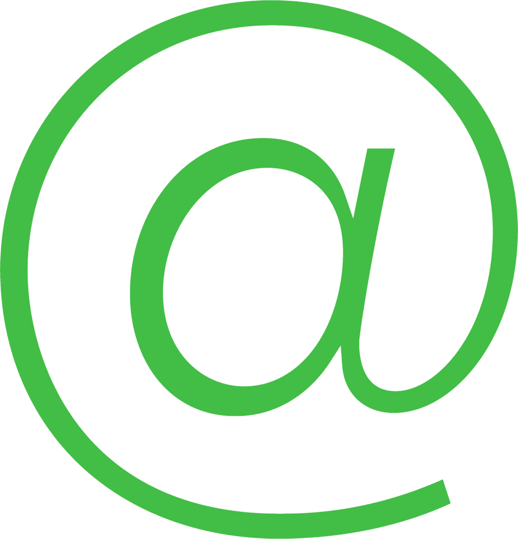 Green At Symbol on Transparent Background for Web Use