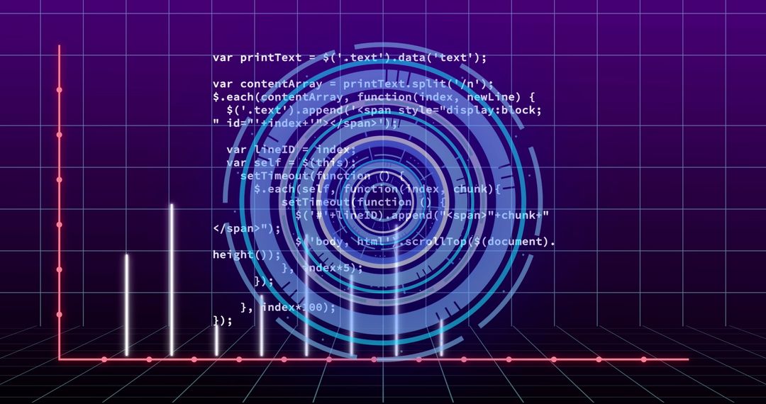Conceptual Financial Data and Scope Scanning Over Grid Background