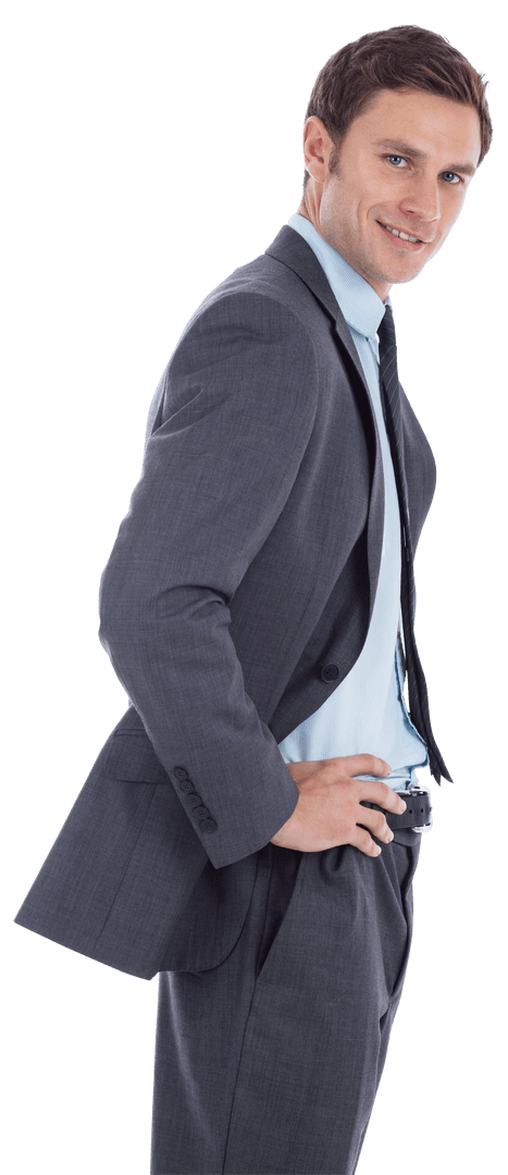 Confident Businessman Smiling in Suit Transparent Background