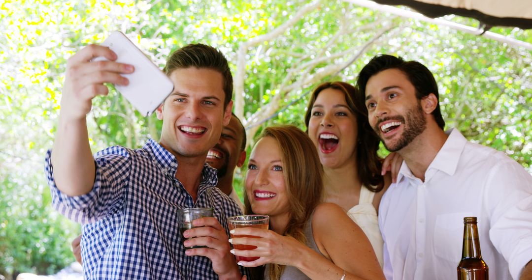 Friends Taking Selfie at Restaurant Bar Gathering - Free Images, Stock Photos and Pictures on Pikwizard.com