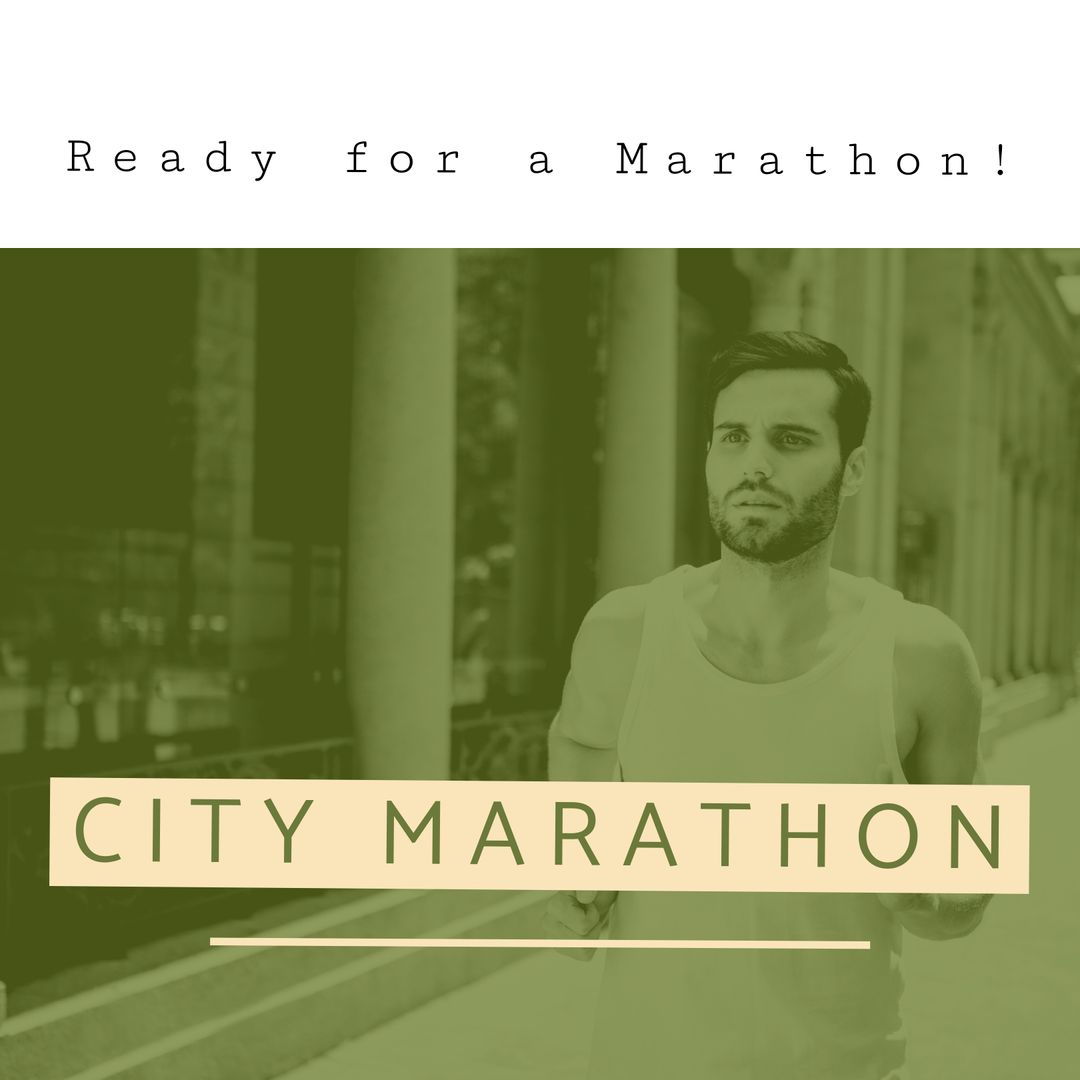 Man Jogging Inspiring City Marathon Advertisement