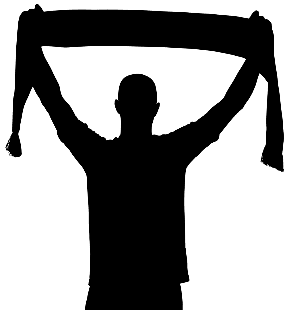 Silhouette of Man with Scarf Transparent Background