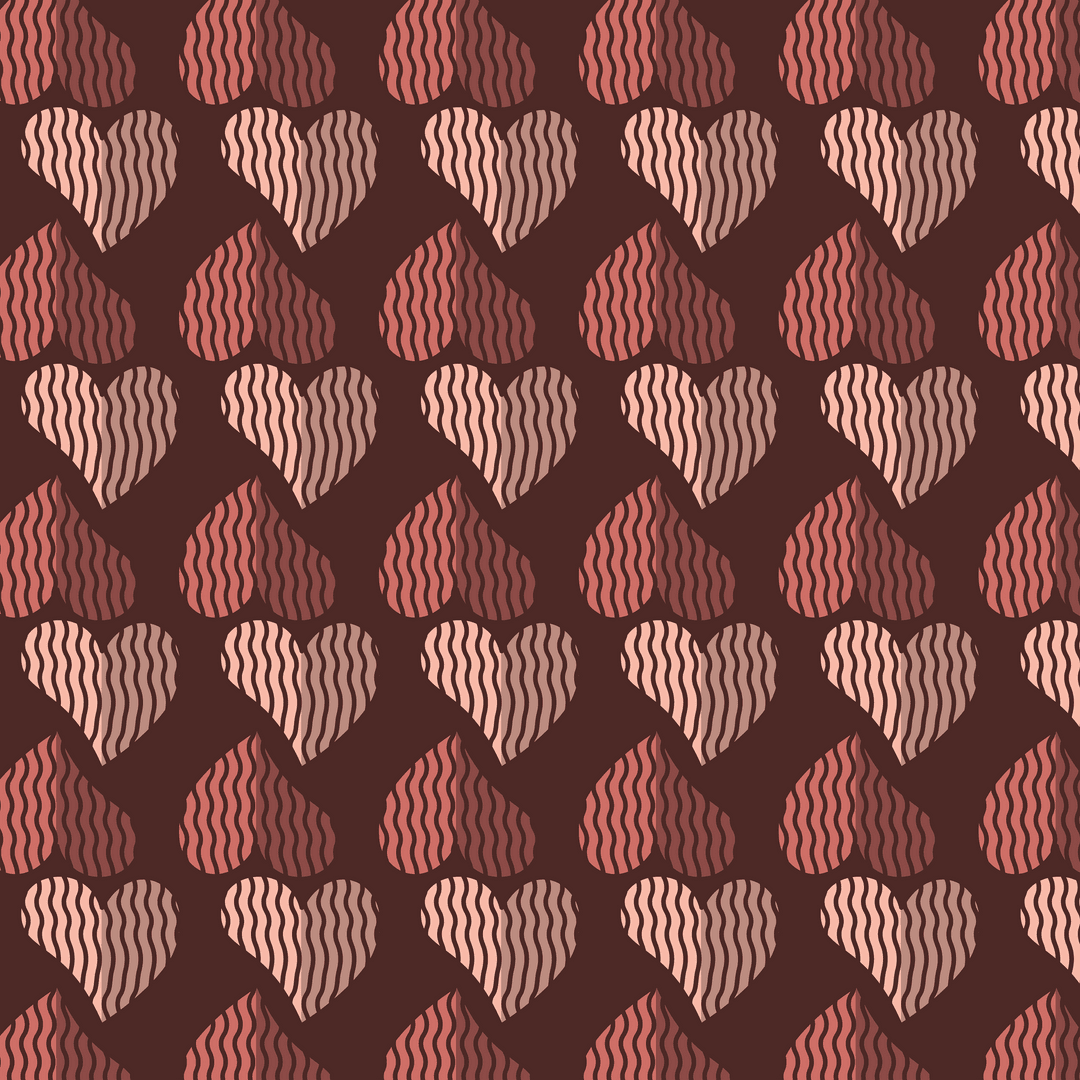 Transparent Vector Pink Heart Pattern for Valentine's Love Design