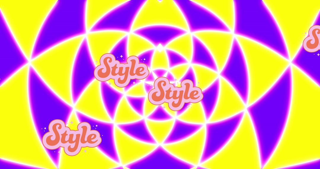 Futuristic Retro Digital Style Text on Kaleidoscope Shapes