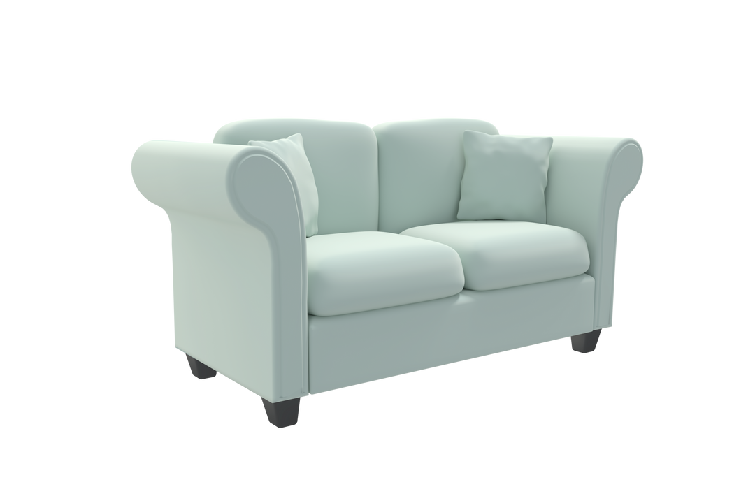 Aquamarine Sofa on Transparent Background for Interior Design Decoration - Download Free Stock Images Pikwizard.com