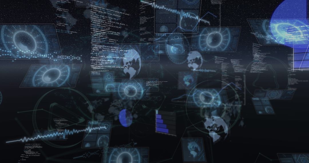 Futuristic Holographic Interfaces in Digital Space