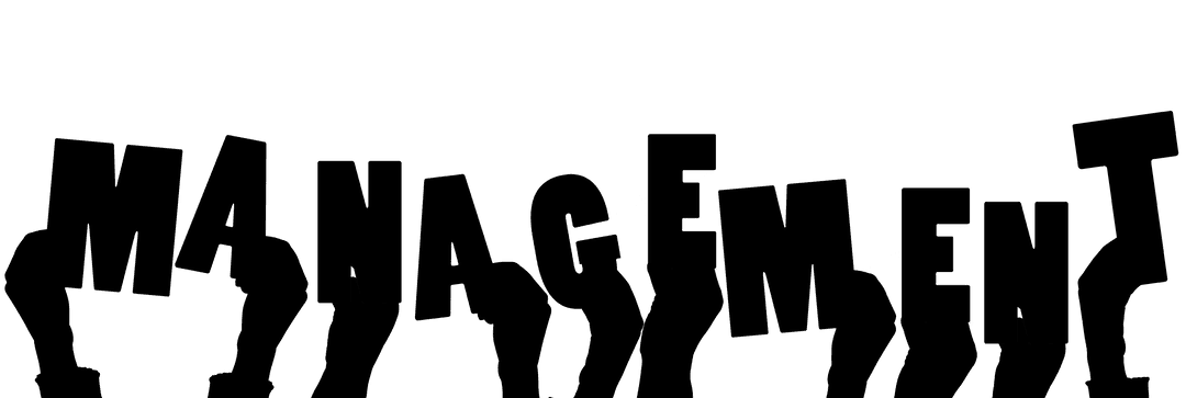 Hands with Management Text on Transparent Background