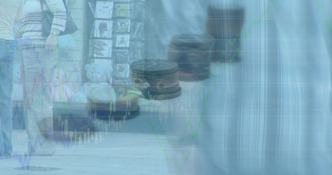 Global Business with Data and Diverse People Walking