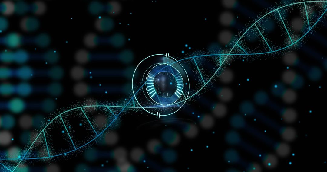 Futuristic DNA Analysis with Digital Interface Concept