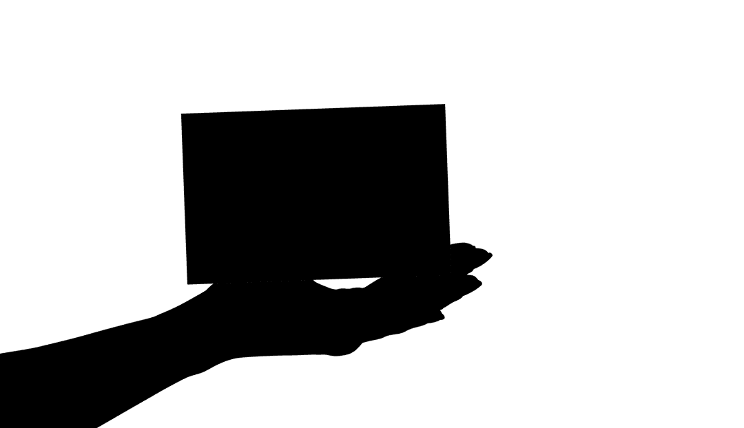 Transparent Silhouette of Hand Holding Gift Box Concept