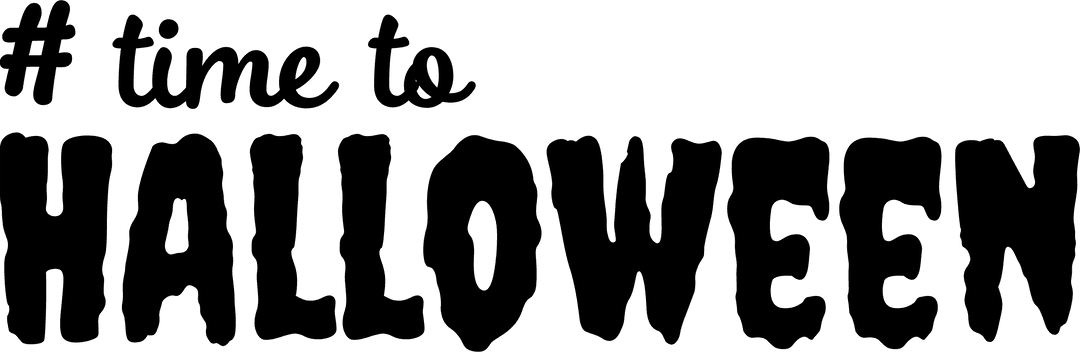 Time to Halloween Text on Transparent Background