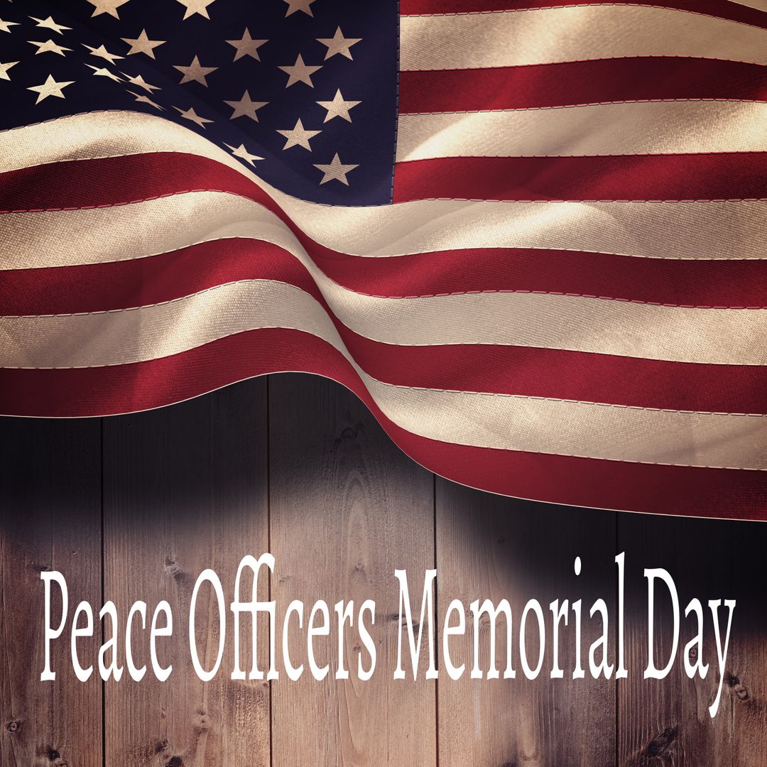 American Flag on Peace Officers Memorial Day Background