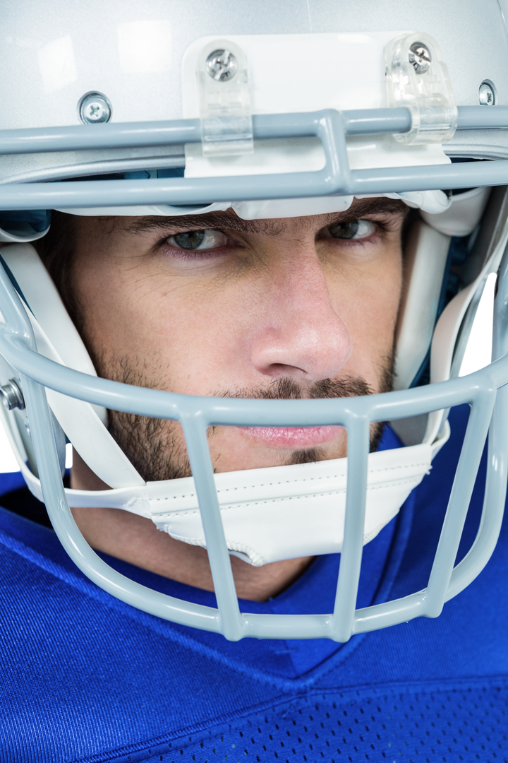 Transparent Close-up of Confident American Football Player Wearing Helmet - Download Free Stock Images Pikwizard.com