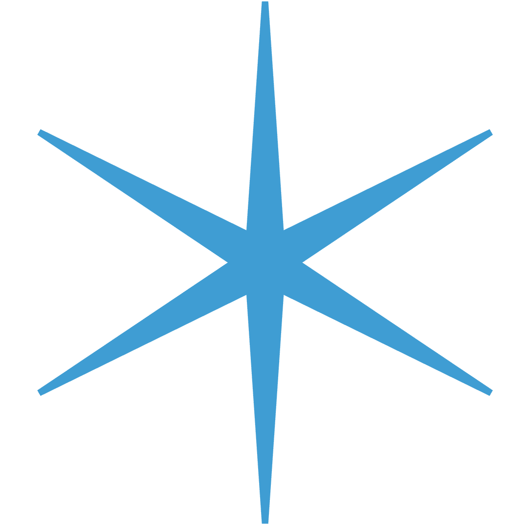 Blue Star Shape on Transparent Background Emphasizing Minimalist Design