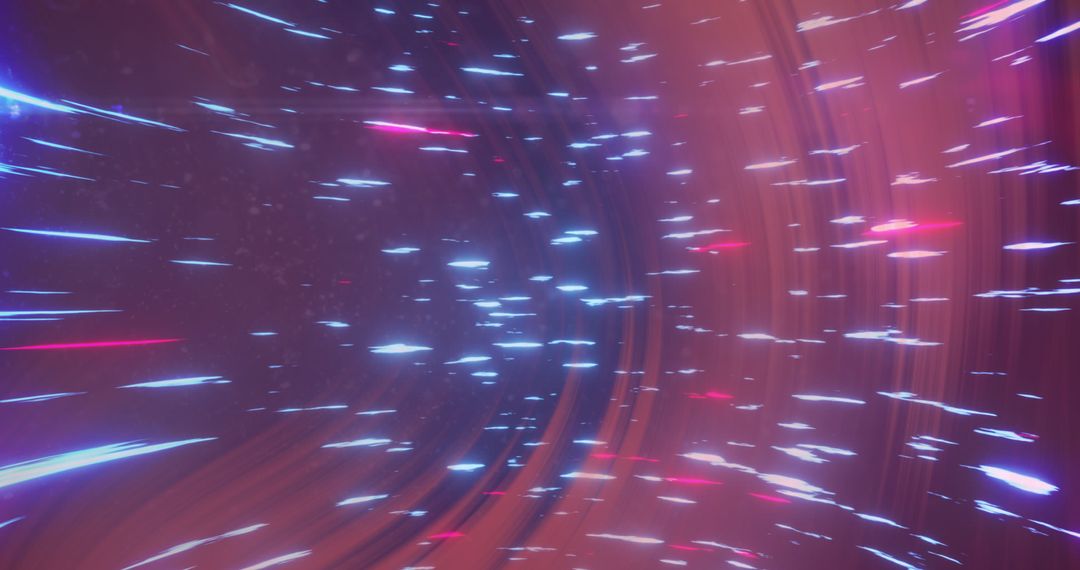 Futuristic Light Trails Over Vivid Color Background