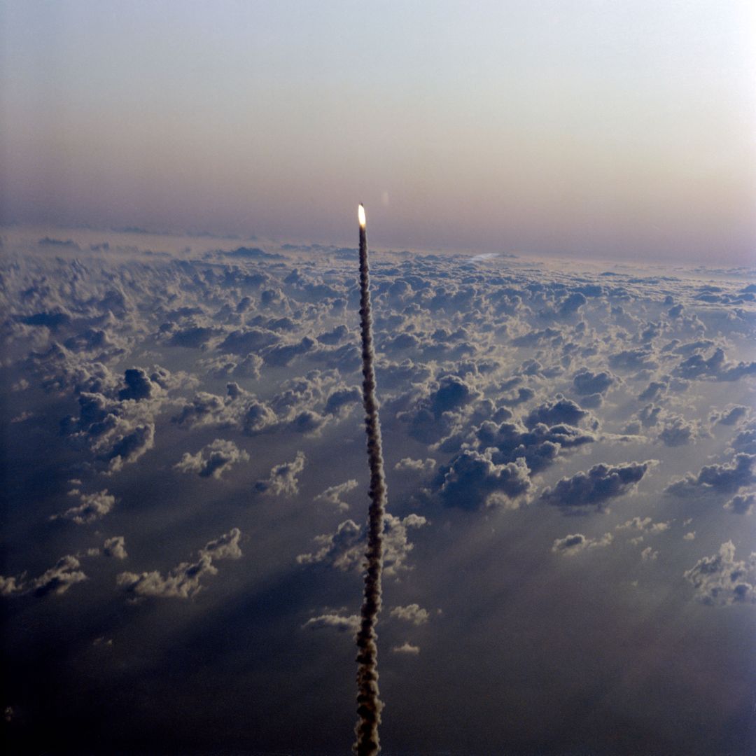 Aerial views of the STS-5 launch from T-38 chase aircraft Nov. 11, 1982 - Free Images, Stock Photos and Pictures on Pikwizard.com