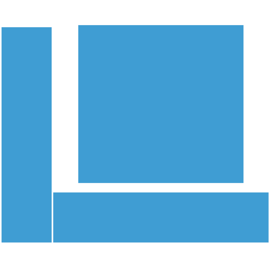 Simple Blue Geometric Shapes on Transparent Background