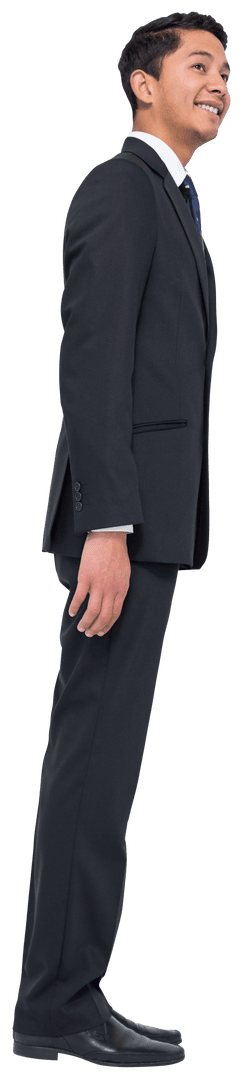 Smiling Businessman on Transparent Background for Success Concept