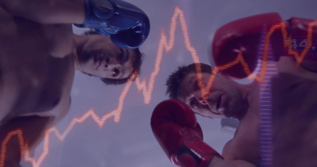 Boxers Sparring Intensity with Graph Overlay Highlighting Determination