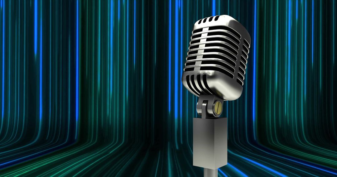 Retro Microphone in Digital Concept Art Scene