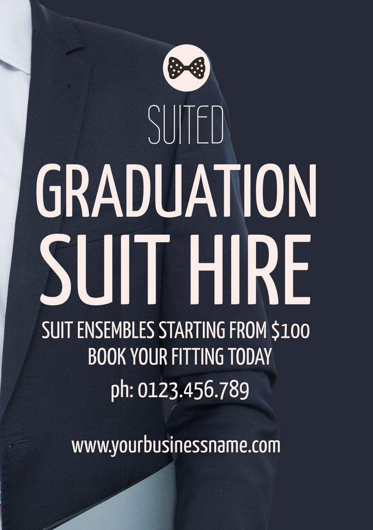 Graduation Suit Hire Advertisement with Modern Design