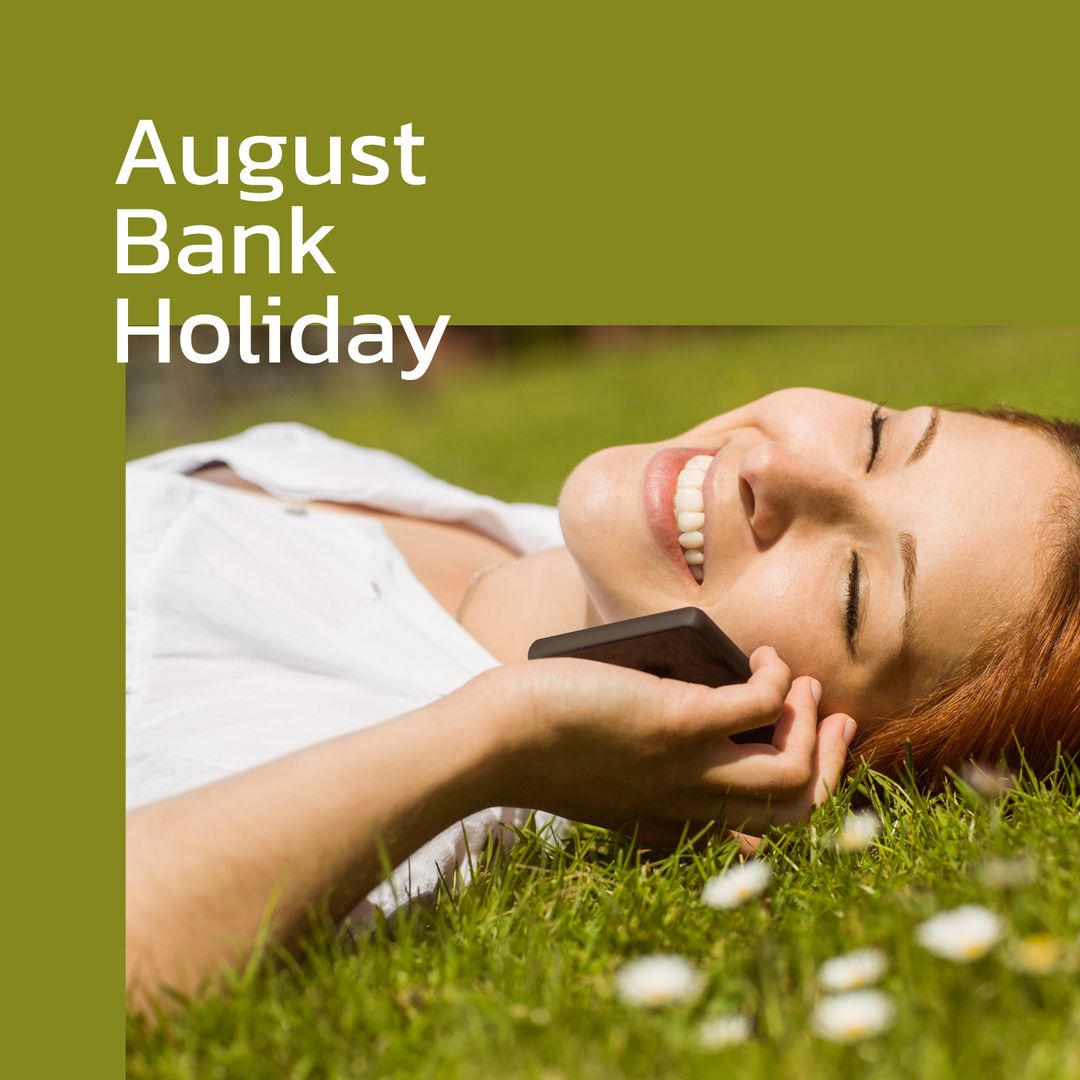 Woman Relaxing in Sun during August Bank Holiday
